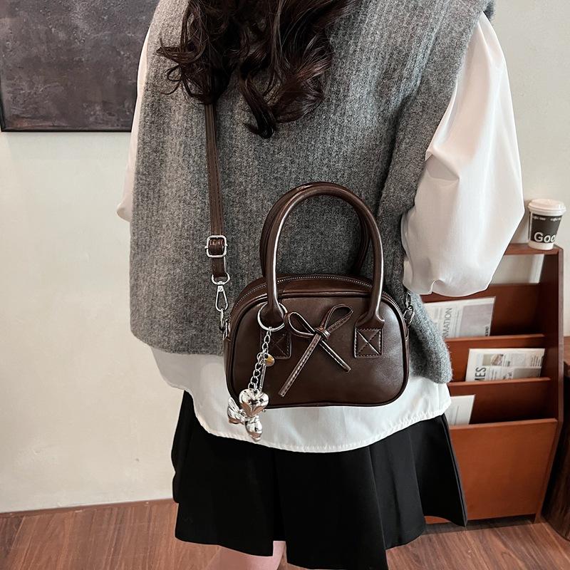 New messenger small bag women's high-end sense niche fashion handbag cute bow mini handbag
