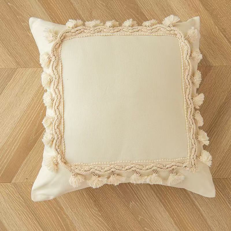 Moroccan Style Home Pillow Cover Fringe Geometric Pattern Simple Sofa Cushion Living Room Luxury Decor Pillowcase 45×45cm