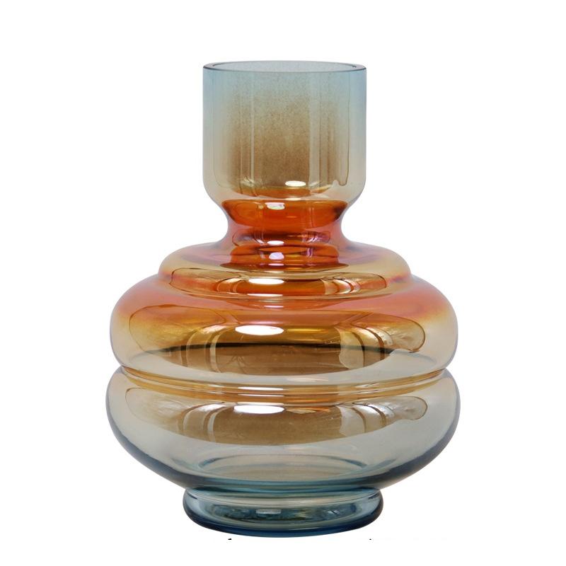 Glass Vase Gradient Color Clear Glass Bottles Flower Arrangement Accessories Hydroponics Terrarium Flower Vase Home Decoration