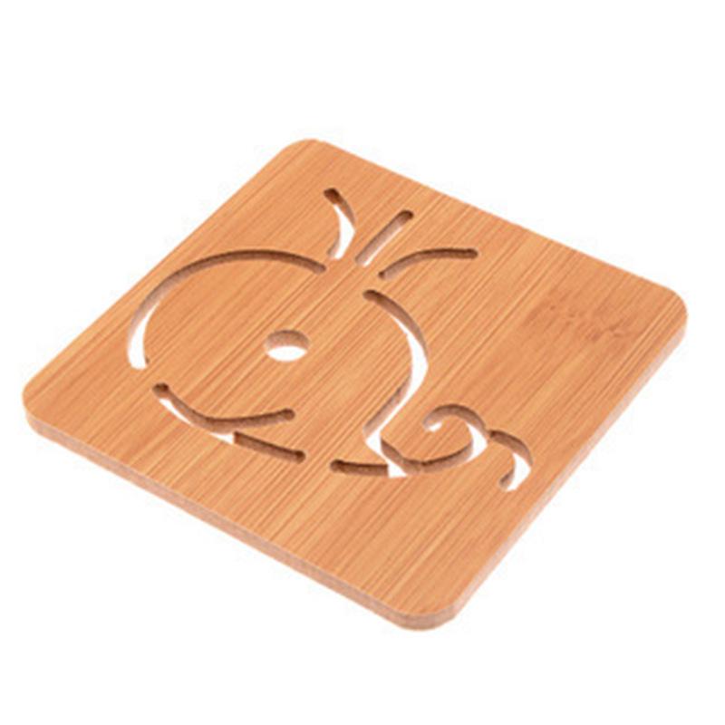 Large Cute Wooden Cartoon Anti-Slip Table Mat and Coaster Set