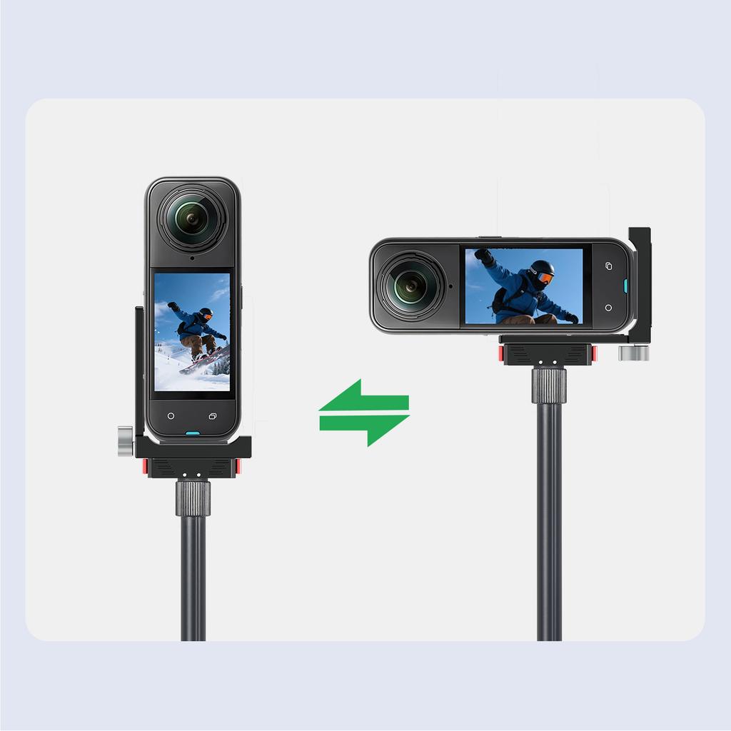 N52 Magnetic Quick Release Plate Expansion Kit for Insta360 X6/X5/X4/X3 Action Cameras with 1/4 Dual Cold Shoe Vertical Mounting