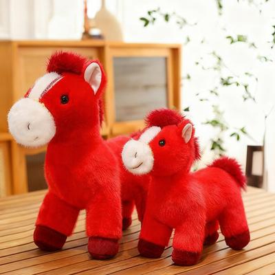 Realistic Horse Plush Toy Year of The Horse Zodiac Soft Stuffed Animal with PP Cotton Filling 2026 Chinese New Year Gift