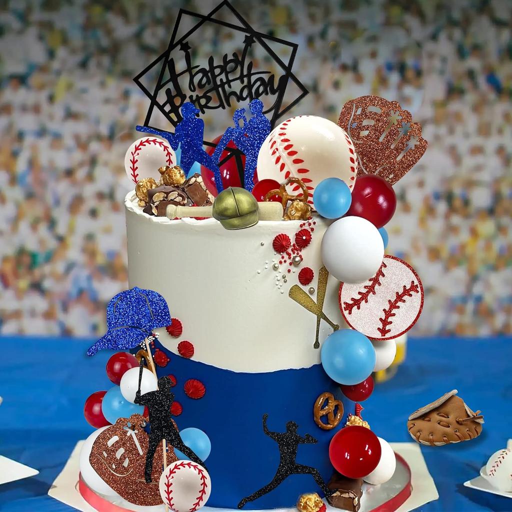 Sport-Thema Babyparty Baseball Kuchen Dekorationen Baseball Kuchen Topper Zubehör Für Jungen Männer