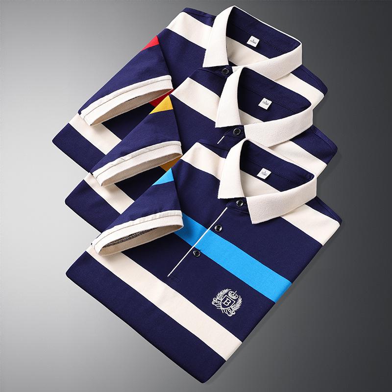 2021 Men's Striped Short Sleeve Polo Shirt - Casual Summer Trend