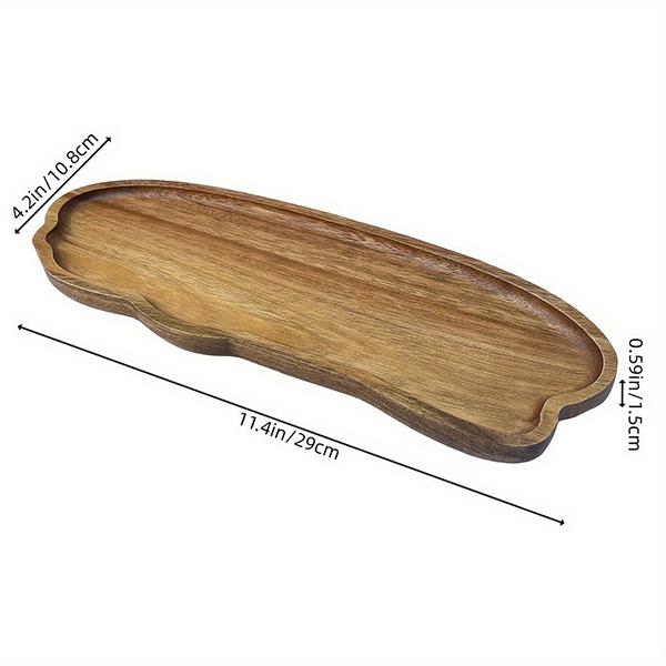 Dishes Plates Customized Wood Service Tray Plate Wooden Coffee Snack Fruit Tea Cake Plate for Home Display Tray
