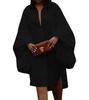 TD2811 Cross-border Autumn Winter Women's Loose Slimming Short Skirt Long Sleeve Split Dress