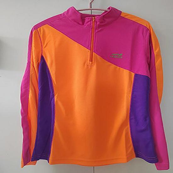 Спортивный быстросохнущий топ с длинными рукавами на открытом воздухе альпинизм йога воротник-стойка лоскутный топ с принтом M оранжевый 1559₽