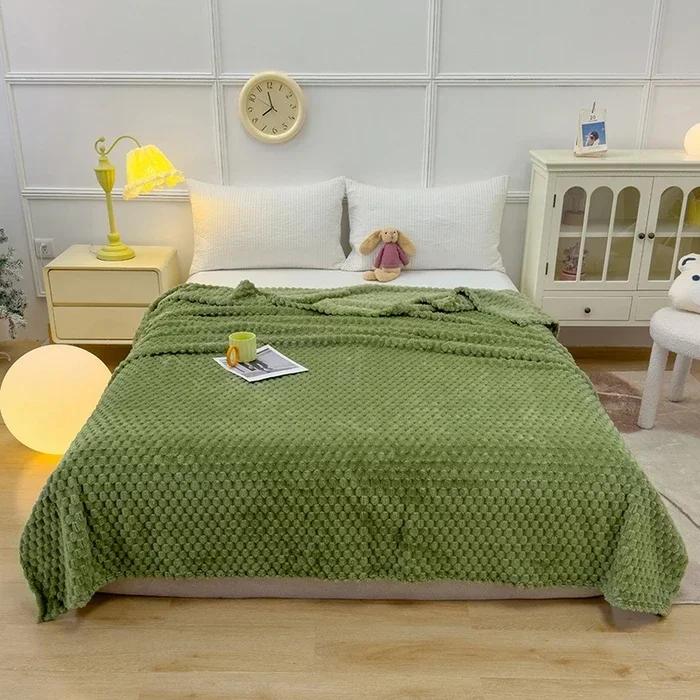 Winter Plaid Blankets for Beds Warm Sofa Blnket Fluffy Blankets Queen King Size Bedding Imitation Fur Bed Sofa Cover
