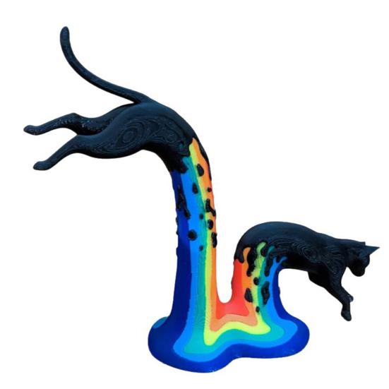

Yousheng Cat Figurine 3D Printed Novelty Jumping Cat Statue Collectible Animal Sculpture for Home Desktop Shelf Decor