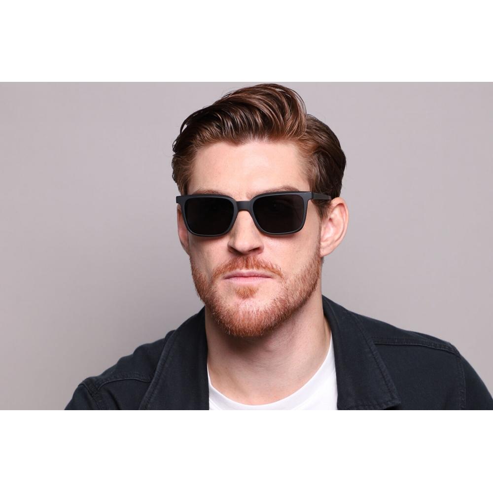 Clip-On Quadratisch Schwarz SmartbUy Kollektion Briggs Mit Clip-On U 0302 02m Mode Unisex Brillen