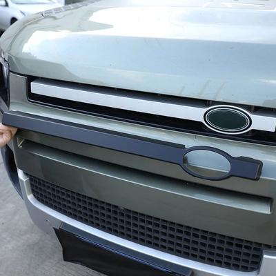 For Land Rover Defender 90 110 130 2020-2024 ABS Carbon Fiber Car Front Grille Trim Cover Car Accessories