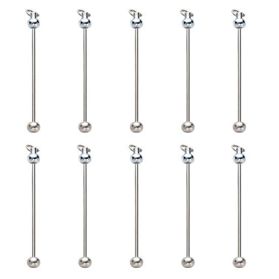 

10 шт., брелок с градиентом цвета из бисера, металлические стержни, звенья для проектов «сделай сам», кулон, аксессуары для изготовления ювелирных изделий серебряный