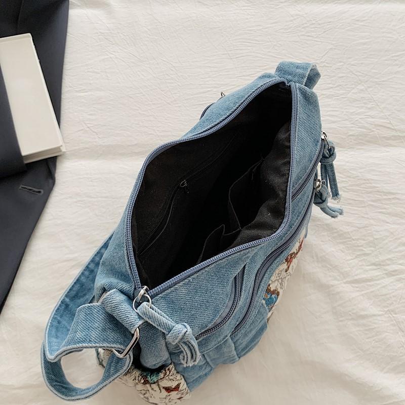 Τσάντα Τζιν Πολλαπλών Θηκών Τσάντα Χιαστί Γυναικεία Τσάντα Ώμου