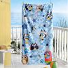 Bluey Beach Towel Soft Durable Quick-Dry Comfortable Lightweight Ideal for Travel, Outdoor, Swim, Pool, Yoga, Surf, Camping, Hiking, Gym, Gift, Holida