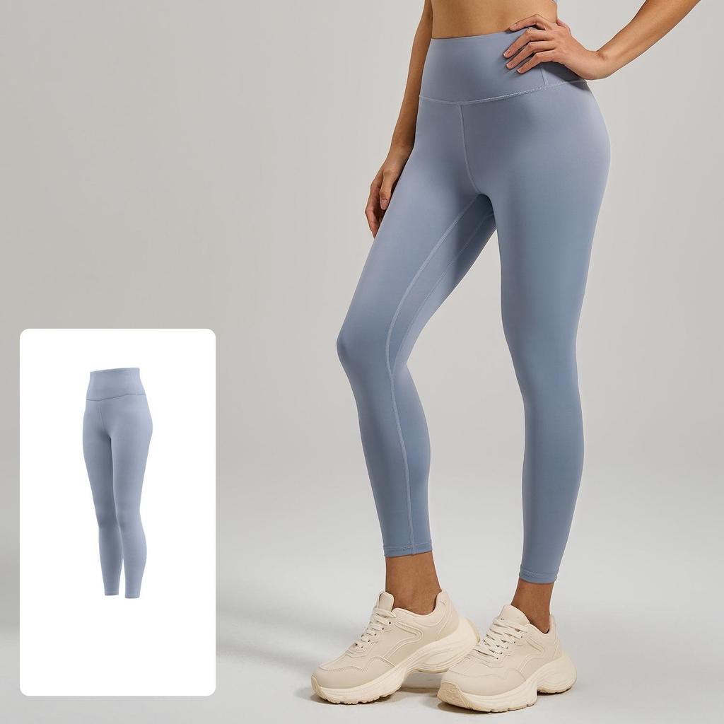 Leggings femininas de cintura baixa e ajuste fino de nove pontos, calças casuais de ioga com elevação do quadril