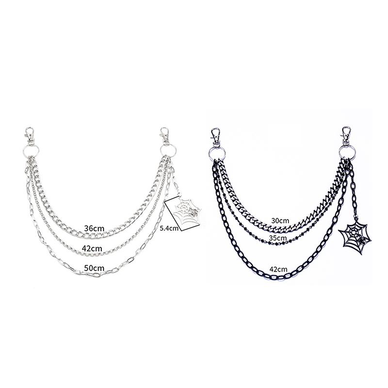 Punk Metal Pants Chain Hip Hop Waist Chain Spider Web Pendant Jeans Chain For Men Women Accessories Gifts