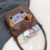 Towel Dachshund Puppy Underarm Bag Solid Color Embroidery Shoulder Bag Creative   Women