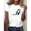 Women'S Casual Music Headphones Graphic T-Shirt - White Short Sleeve Crew Neck, Loose Fit, Music T Shirts