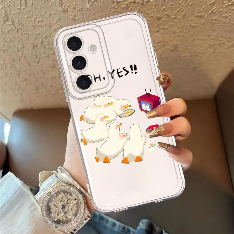 Cartoon Duck Phone Cover Case for Samsung Galaxy S26 Note 20 Ultra 10 S20 Plus S24 S22 FE S25 Edge S21 S23 Ultra