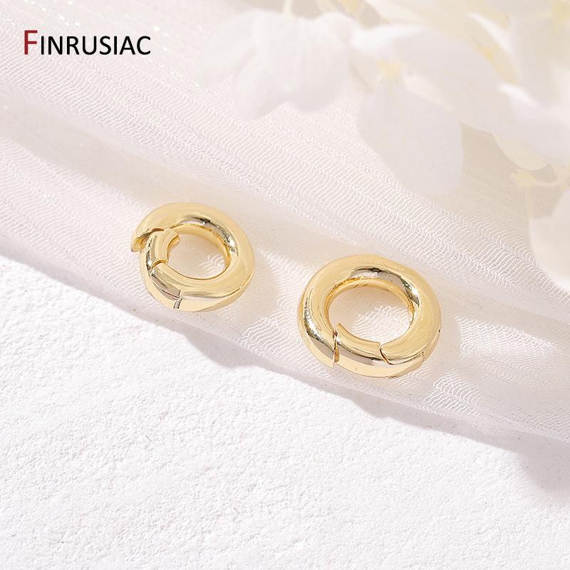 14K Gold Plated Brass Heart Shape Spring Clasp Connector Clasp For DIY Bracelet Necklace Handmade Jewelry Making Findings