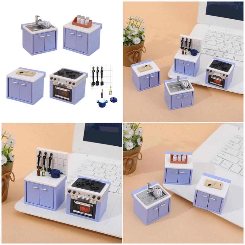 Dining Room Sink Furniture Doll House Miniature Pretend Play Accessories Life Scene Role Play Hobby Collection