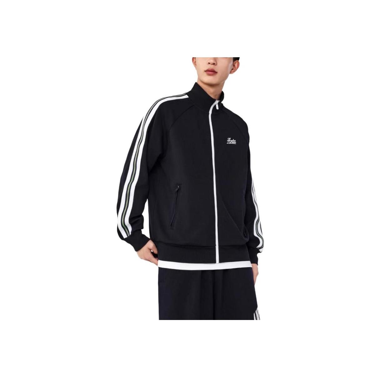 

Anta Life Series Letter Stripe Stand Collar Zip Long Sleeve Sweatshirt Men sweatshirt Basic-Black 152438706-2 4XL