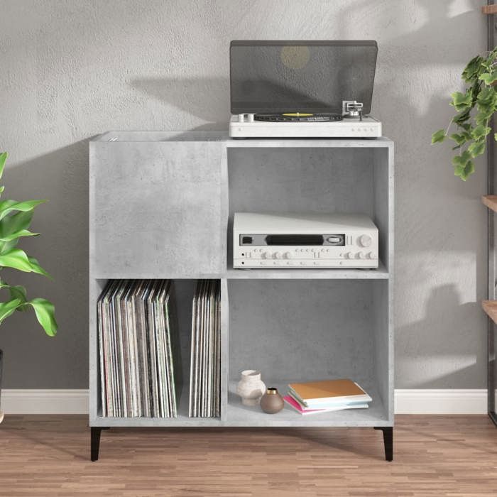 VidaXL Record Cabinet Concrete Grey 84.5x38x89 Cm Engineered Wood 832001