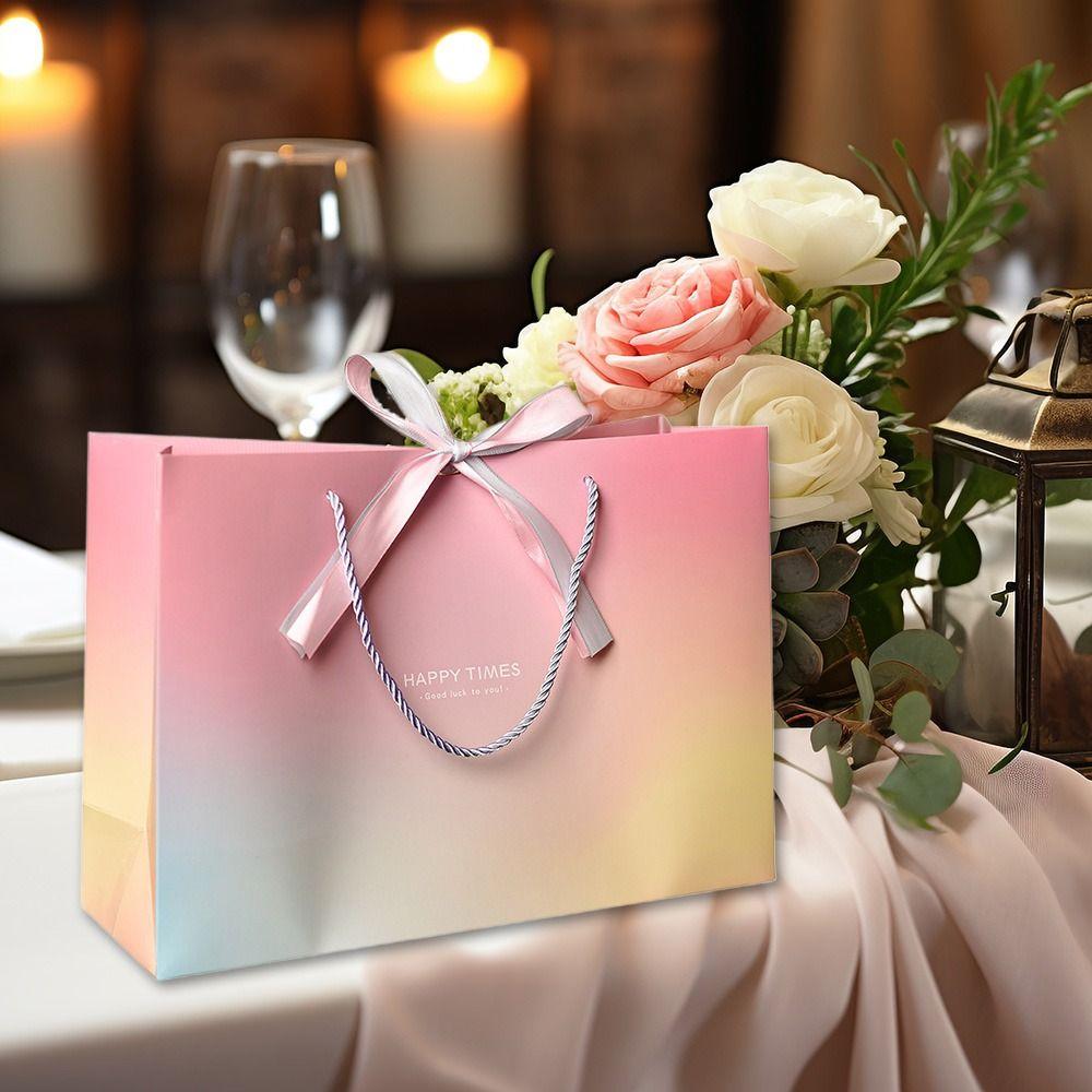 Geanta de Favor de Petrecere De Hârtie Cu Fundă Panglică Genți De Cumpărături Pungi Cadou Noi