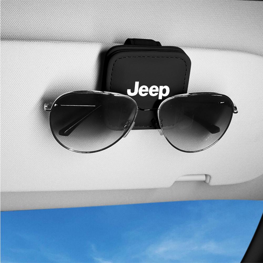 Car Sun Visor Glasses Clip Ticket Card Eyeglass Hanger Sunglasses Holder For Jeep Renegade Patriot Wrangler Cherokee Compass JK