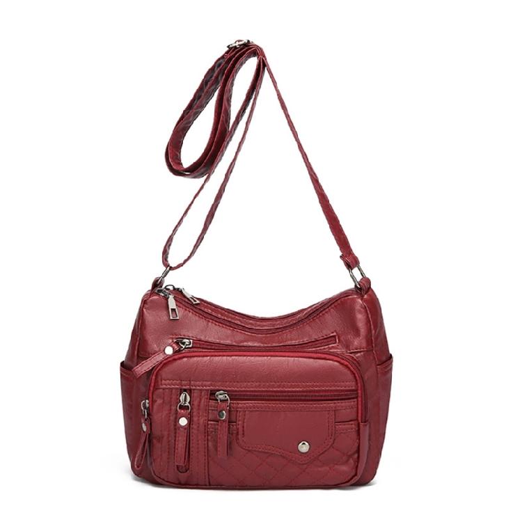 Leather Bag for Women Large Capacity Trendy Shoulder Bag Solid Color Bag