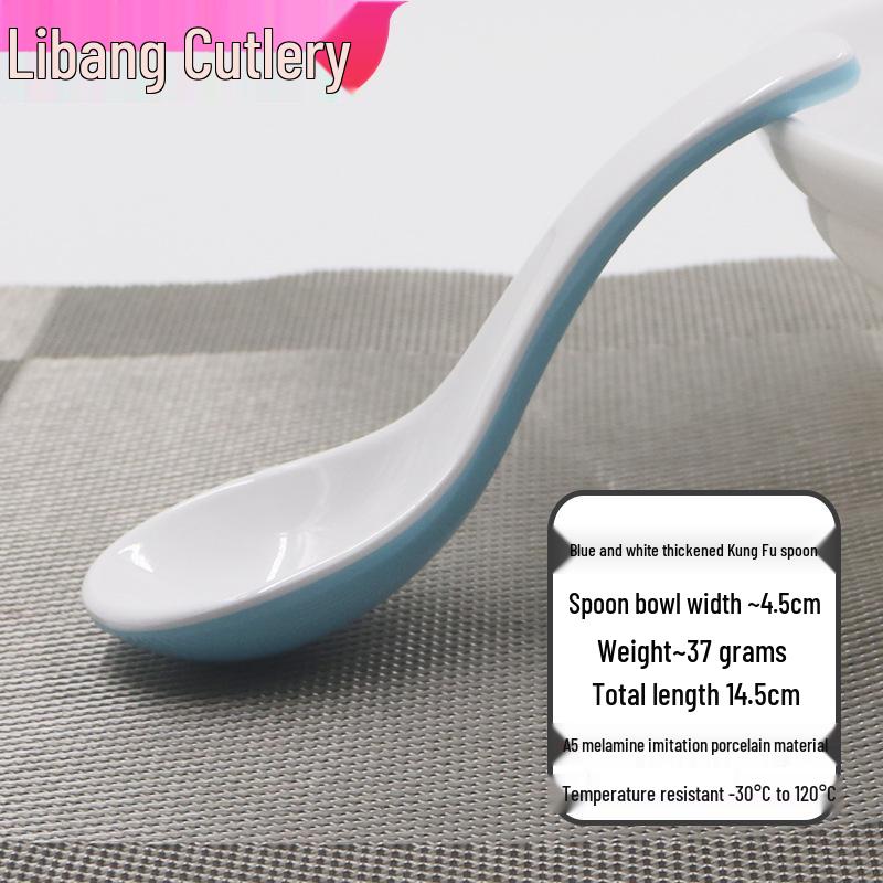 Blue & White Melamine Soup & Rice Spoon for Hotels & Restaurants