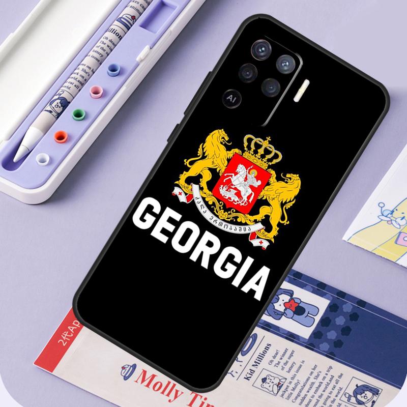 Georgia Flag For Oppo A17 A18 A94 A74 A54 A15 A38 A58 A78 A98 A40 A60 A80 A16 A76 A96 A57 A77 A5 Pro Case