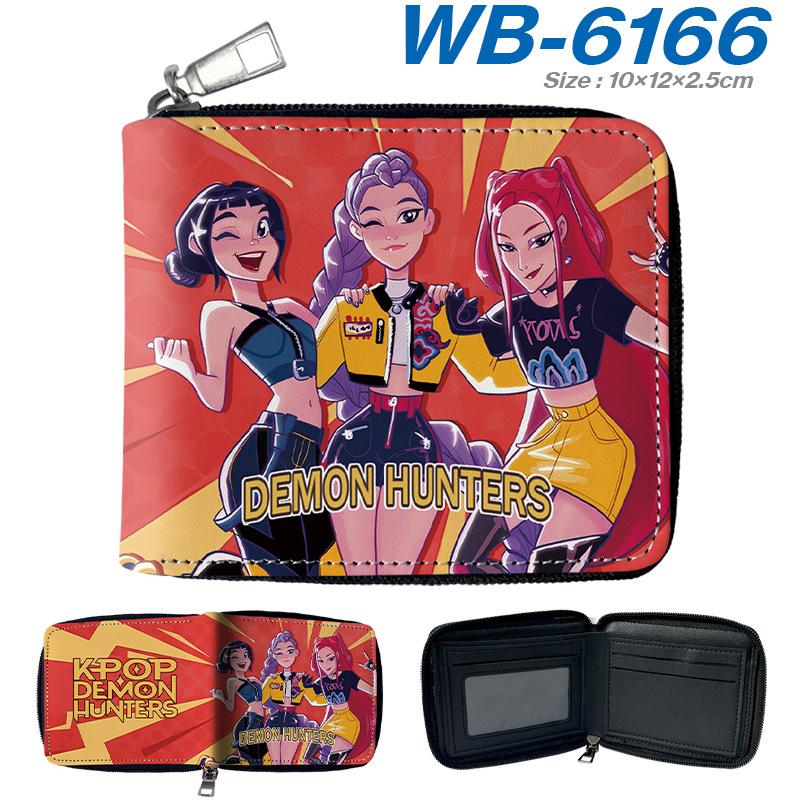 K-Pop Demon Hunters Short PU Zip Wallet Anime Card Holder Mini Coin Purse Black 1pcs
