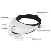 TUNGFULL Magnifier Headband Glasses Magnifier Binocular Glass Headset Magnifier Glasses with Light Wearing Style Repair Tool