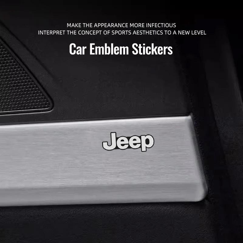 Car Audio Speaker Decorate 3D Aluminum Badge Emblem Sticker For Jeep Grand Cherokee Wrangler JK Gladiator Compass Renegade Patri