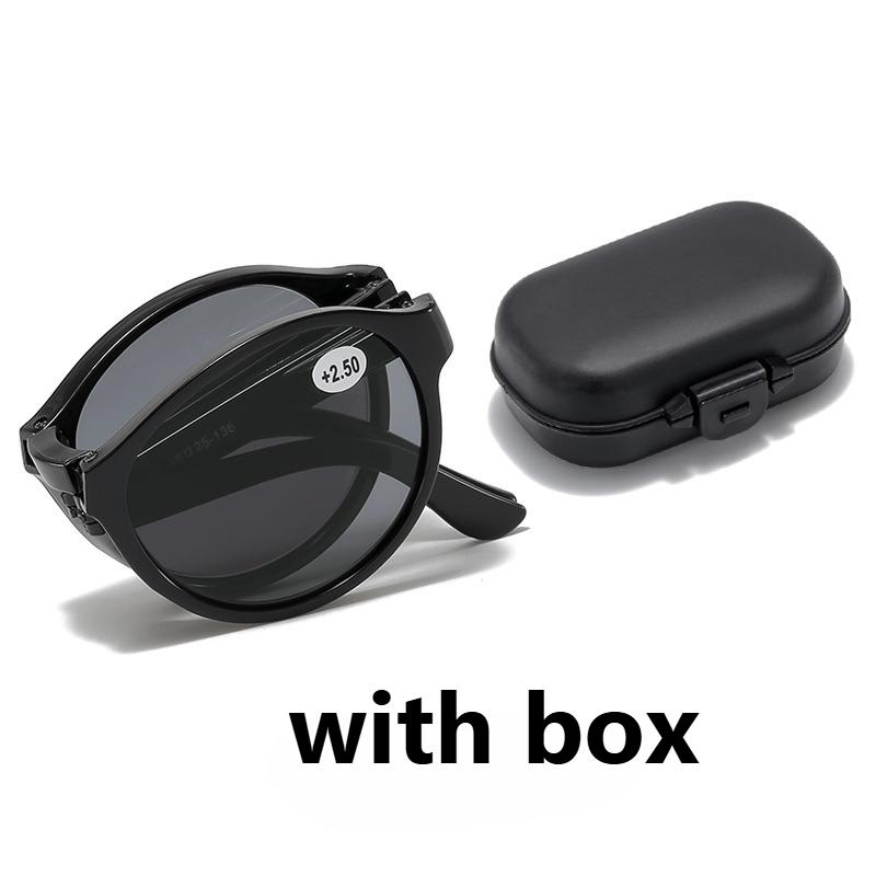 New Portable Foldable Reading Sunglasses High-Definition Anti-Blue Light Presbyopia Eyewear Outdoor UV-Protective Sunglasses