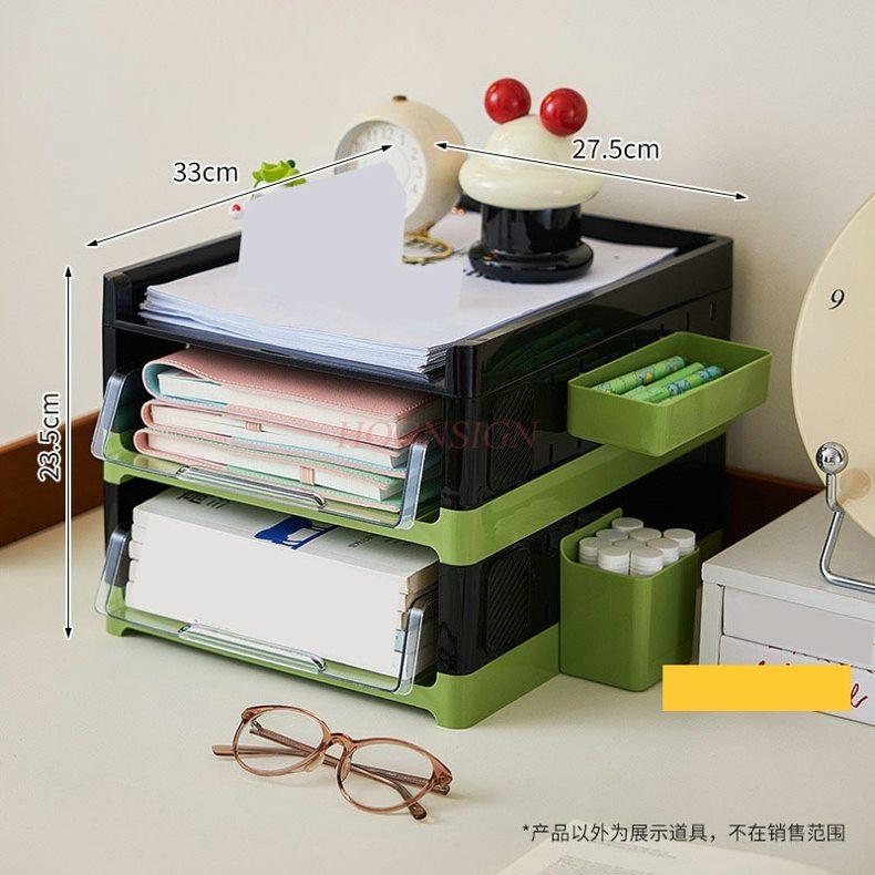 1pcs Cave Board Book Desk Storage Rack, Acrylic Student Desktop Book Storage Rack, Office Document Storage Box