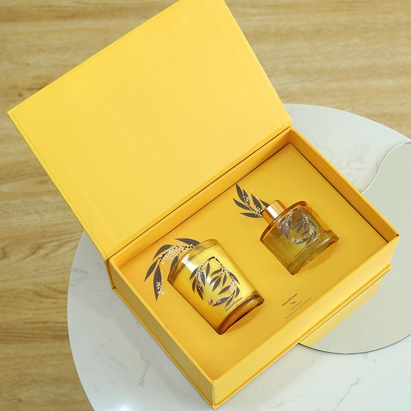 

Aromatherapy Set Souvenir Gifts Hotel Fragrance Wooden Cover Rattan Fire-free Aromatherapy Essential Oil Full of Gui Yu