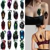 12pcs Temporary Tattoo Ghostly Figure Colorful Realism Wraith Gothic Warrior Waterproof Long-lasting Body Stickers For Adults