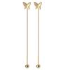 Cercei Lungi Din Argint 925 Bright Fly Gold Plated Butterfly Dangle Earrings, Delicate Feminine Design, Elegant Accessory, Jewelry Box Included, A180