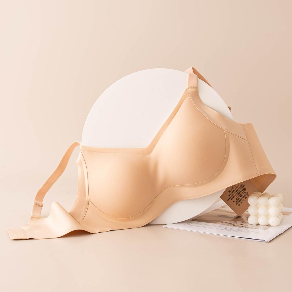 Big-breasted mulberry silk bra, large cup gathering comfort, no steel ring, beautiful back lift and secondary breasts