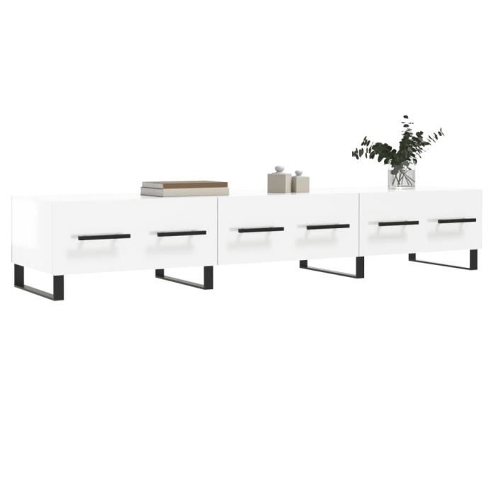 VidaXL TV Cabinet High Gloss White 150x36x30 Cm Engineered Wood 829174