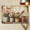 Retro Vintage Floral Metal Tin Sign 12x8 Waterproof Wall Art for Living Room Bedroom Bar Cafe Restaurant Indoor Outdoor
