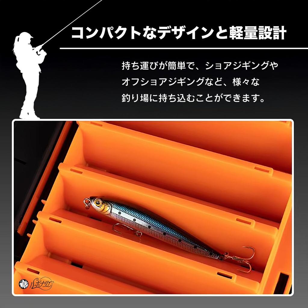 Rubonarie Lure Case, Double-Sided Storage Box for Metal Jigs, Orange, Set of 2 (Green)