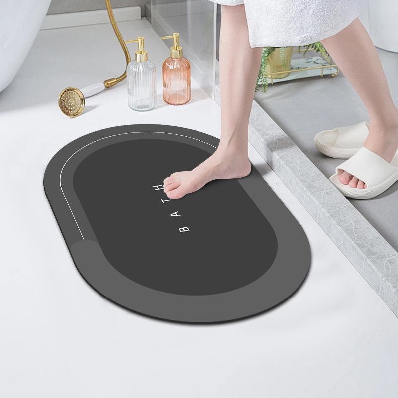 Diatom Mud Rug Moisture Moisture-wicking and Nice Dirt Resistance Washroom Toilet Anti Slip Foot Pad Toilet Door Mat Foot Pad
