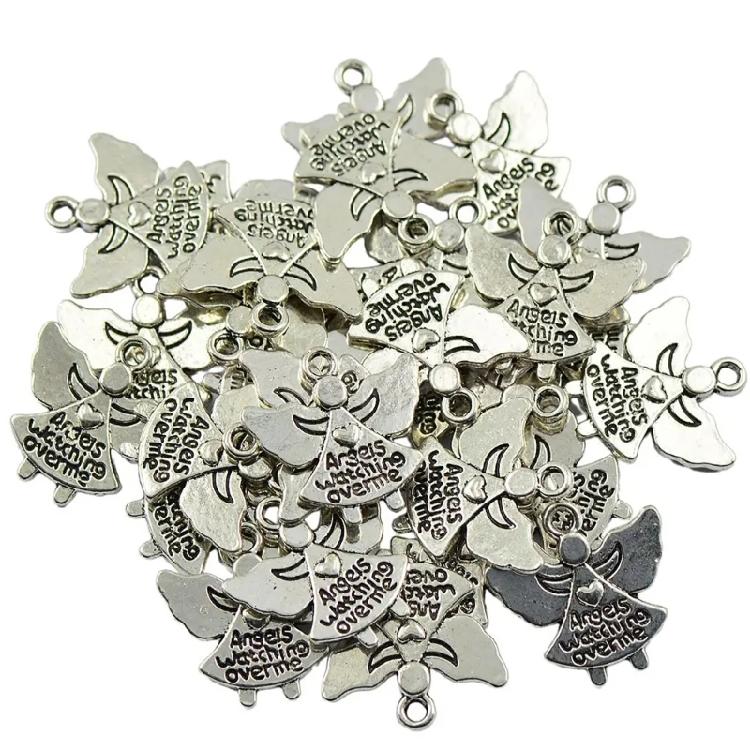 30pcs Delicate Angel Charm Pendant Elegant Angel Charm Pendants for Decorative Zippers and Handmade Jewelry