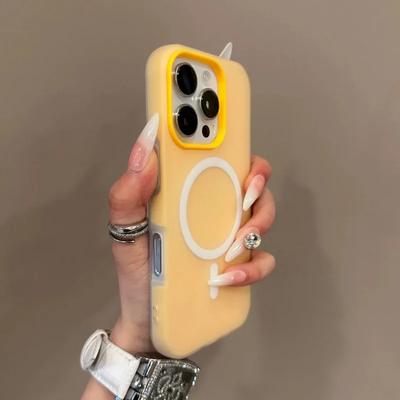 Luxury Candy Color 2 IN 1 Magsafe Case for iPhone 16e 16 15 14 Plus 13 11 12 Pro Max Magnetic Wireless Charge Matte Soft Cover
