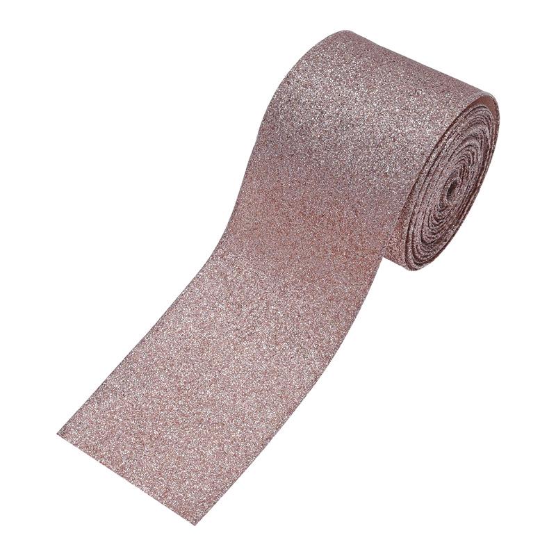 European & American Christmas Tree Decoration: Handmade Shiny Ribbon Flowers, Bows & Blue Iridescent Streamers