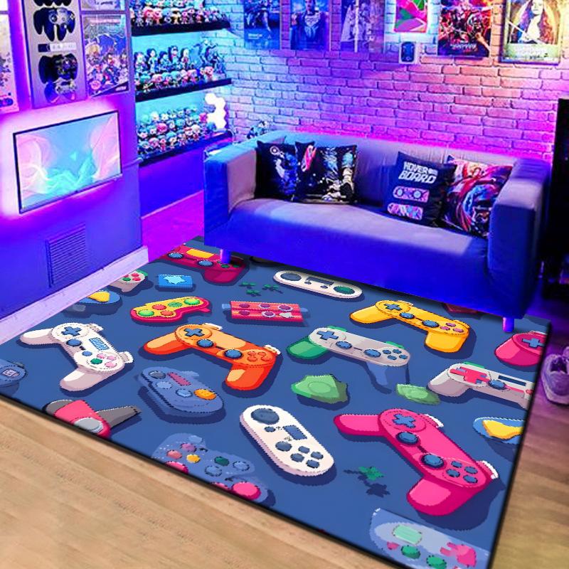 3D-Spielkonsole Videospielgriff Gaming-Zimmer Schlafzimmer-Thema Hotel Schmutzabweisende Teppiche Waschbare Fußmatten Rutschfest