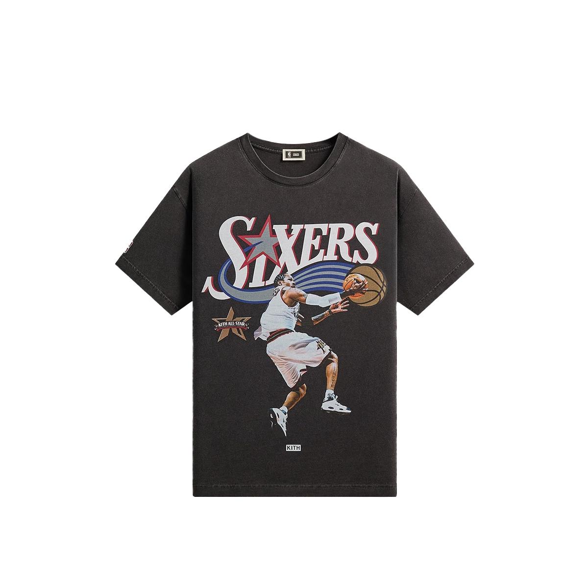 

Kith For NBA All-Star Philadelphia 76ers Allen Iverson Vintage Tee Black Men Tops KHM034945-001 M
